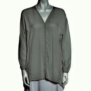 Halston Heritage Silk V-Neck Blouse